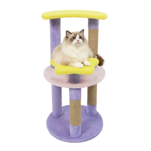 29" Moon & Star Cat Tree With 4 Levels Jute Scratching Posts & Anti Tipping - Image 3