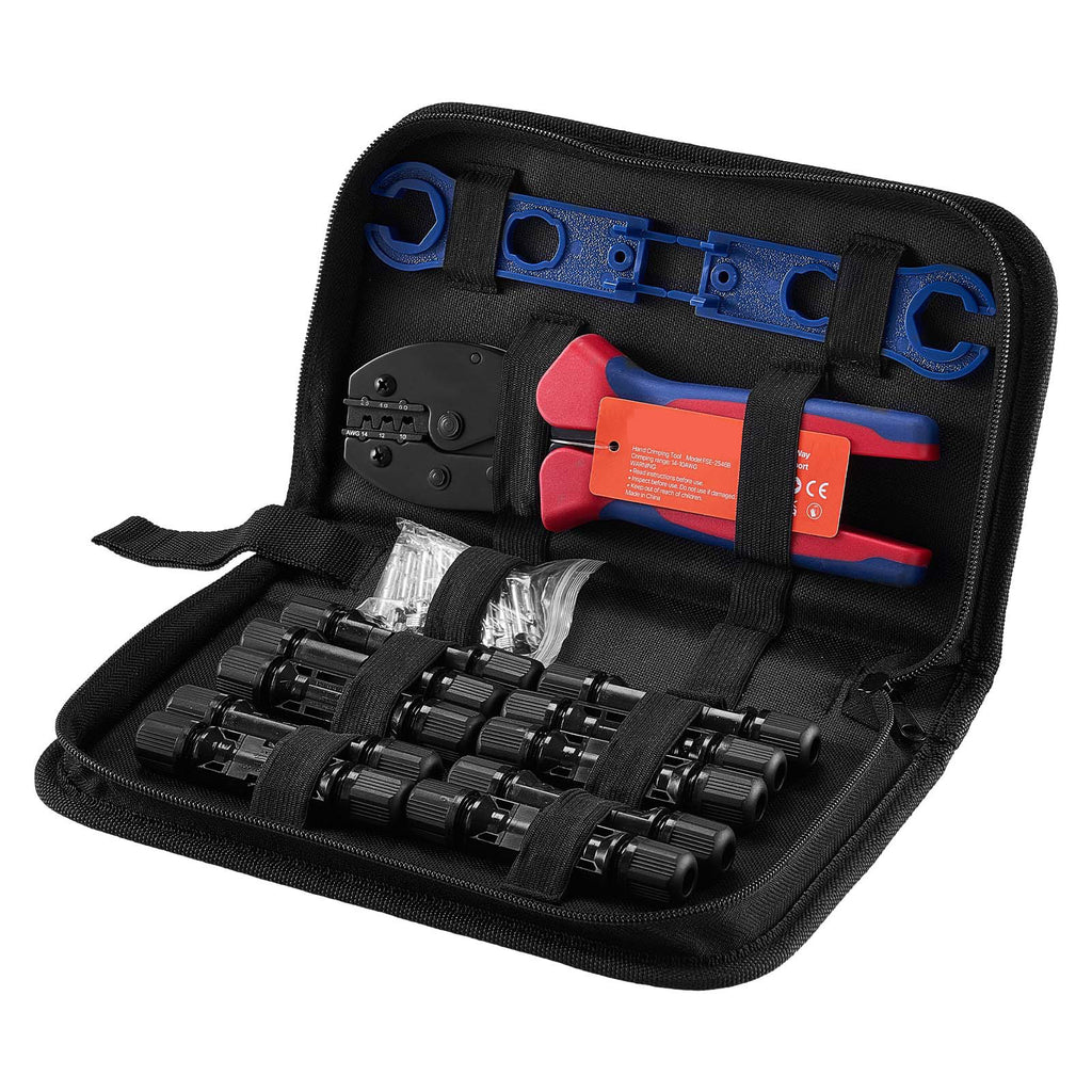 Crimping Tool 14 10 AWG Ratcheting Solar Connector Crimper Tool Kit Clear - Image 2