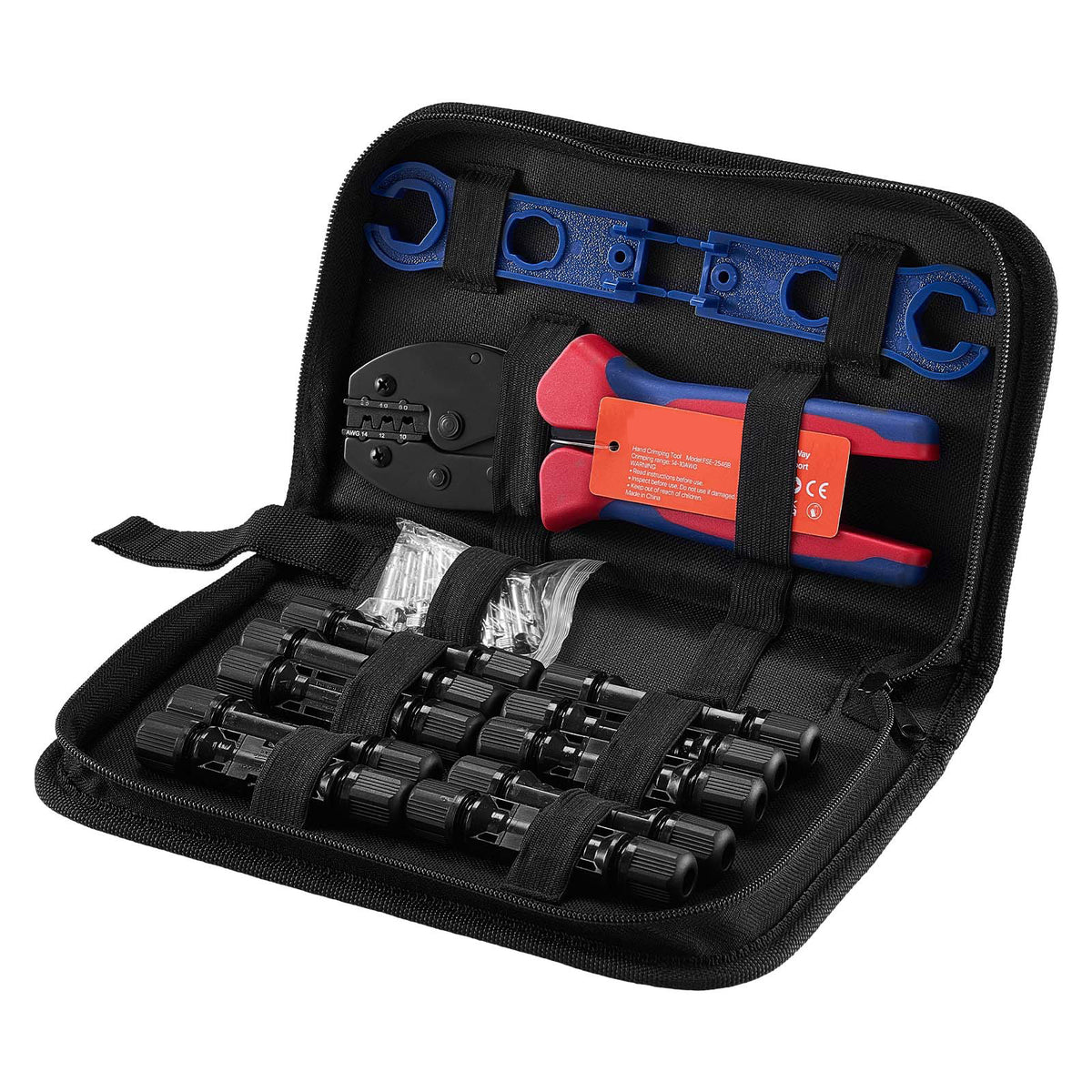 Crimping Tool 14 10 AWG Ratcheting Solar Connector Crimper Tool Kit Clear - Image 2