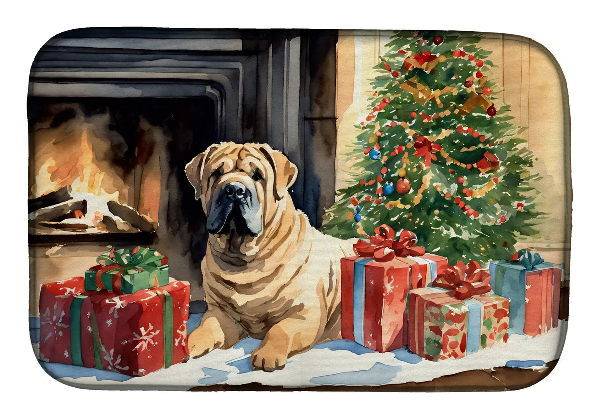 Shar Pei Cozy Christmas Dish Drying Mat Absorbent Dish Drying Mat Pad for - Image 5