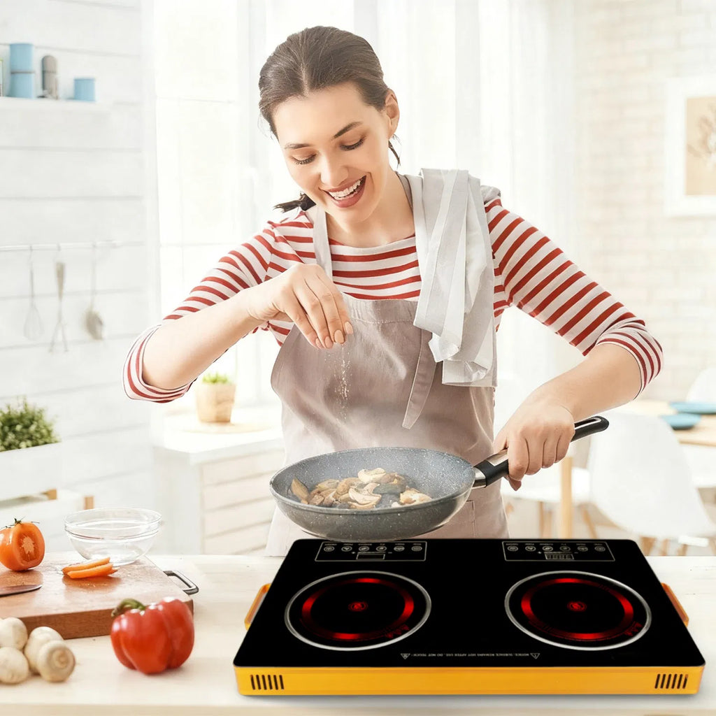 Portable Electric Double Burner 7000W 110V Countertop Hot Plates with Smooth - Image 5