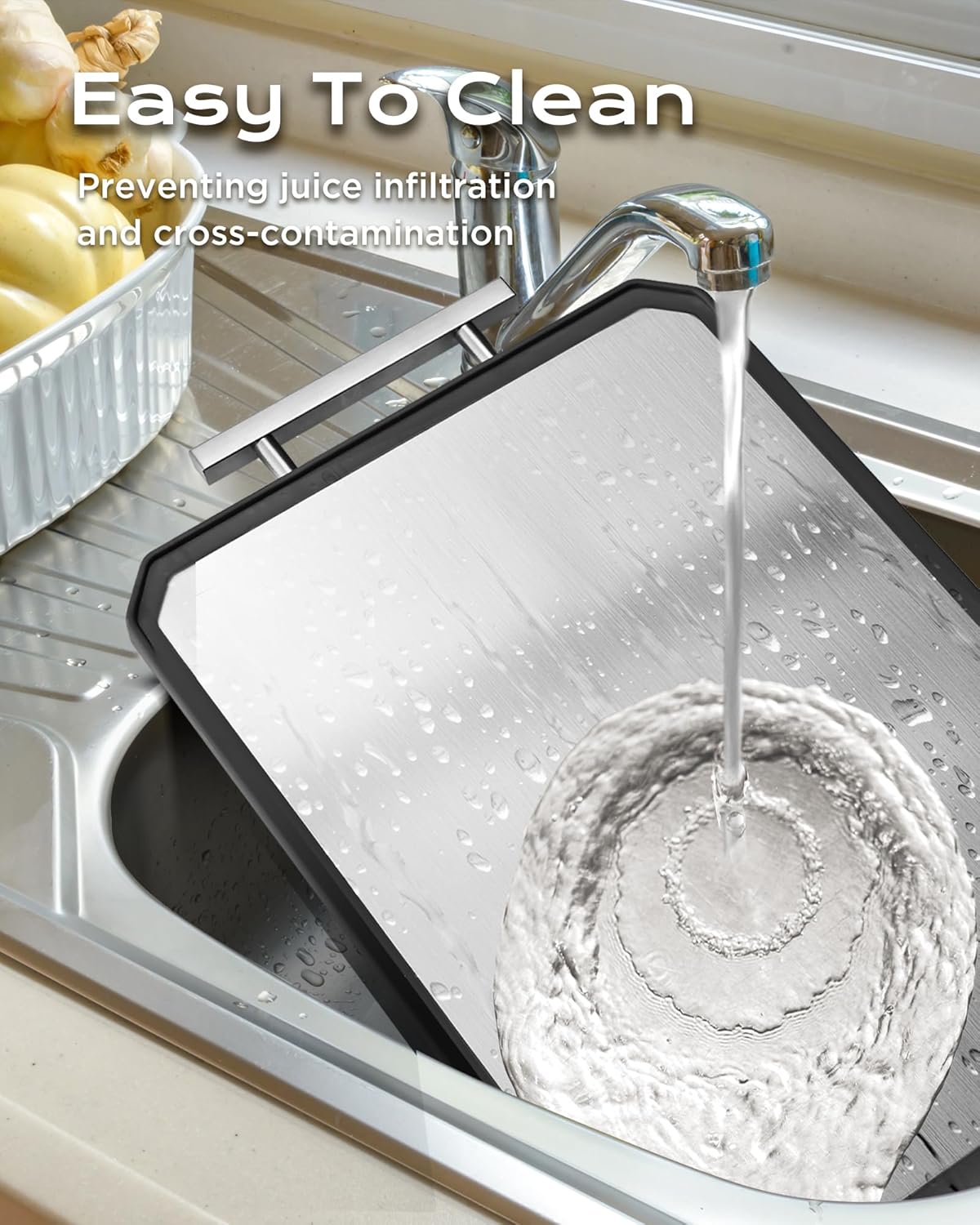 Stainless Steel Cutting Board For Kitchen Non Toxic Chopping Durable - Image 4
