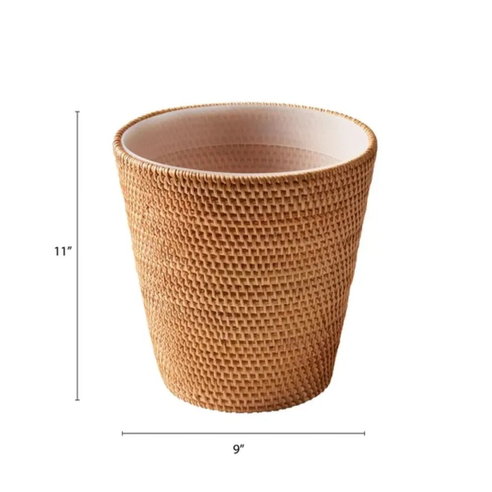 Rattan Bathroom Trash Can - Image 2