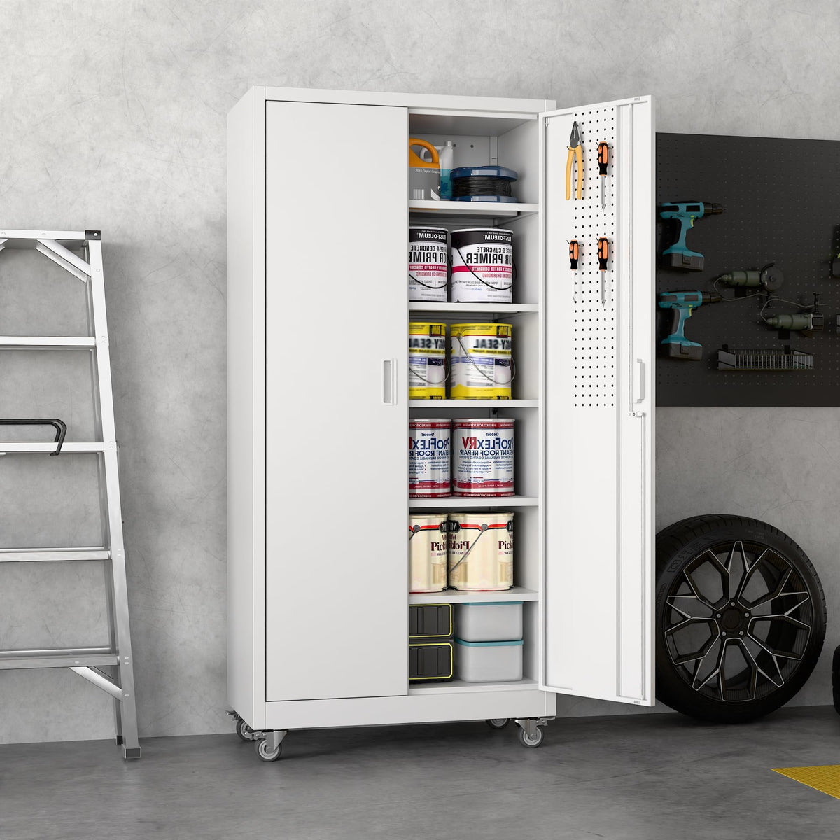 SUXXAN Wide & Deep 71inch X 34inch X 18inch Metal Garage Storage Cabinet