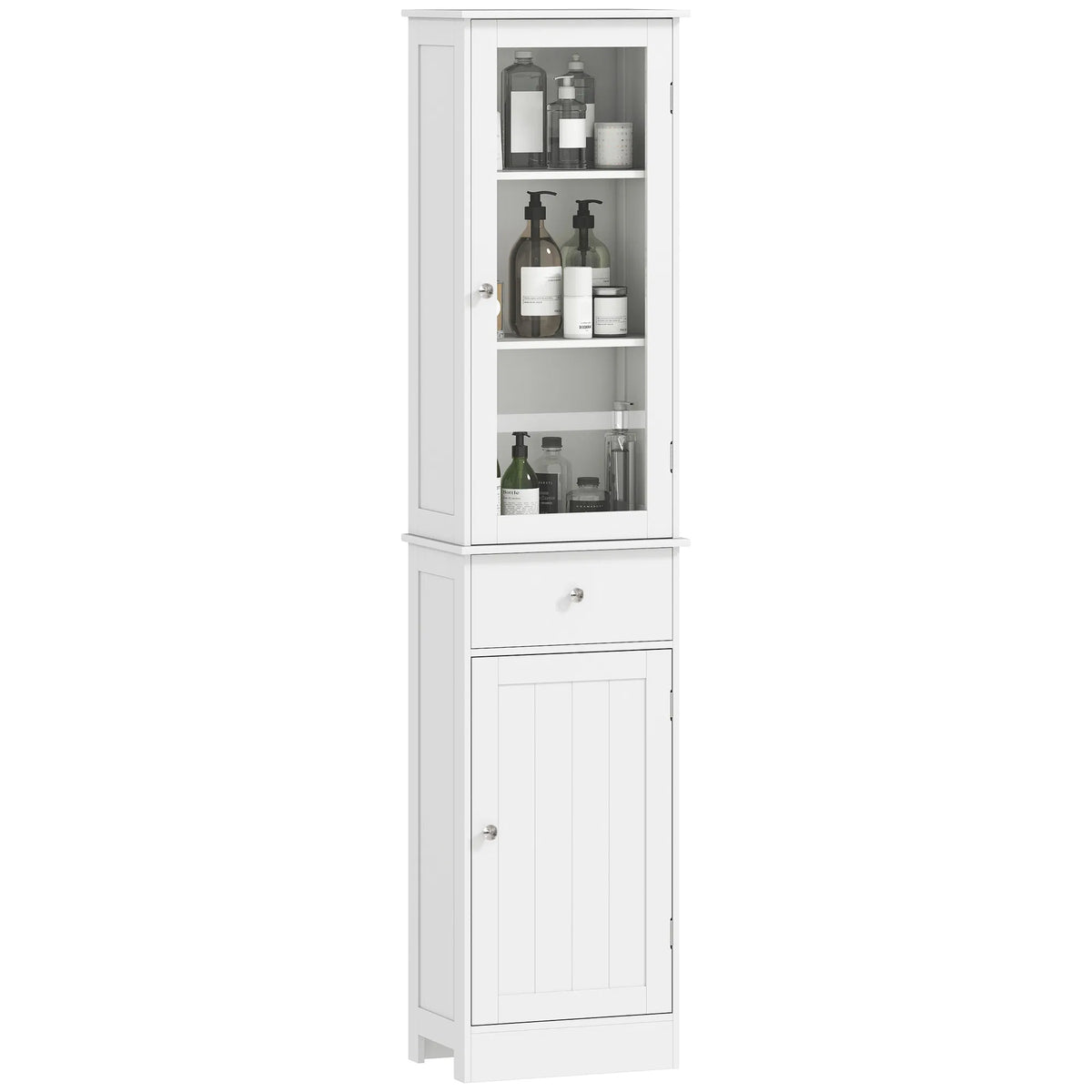 Tall Bathroom Cabinet Bathroom Storage Cabinet with Drawers 2 Doors and - Image 4