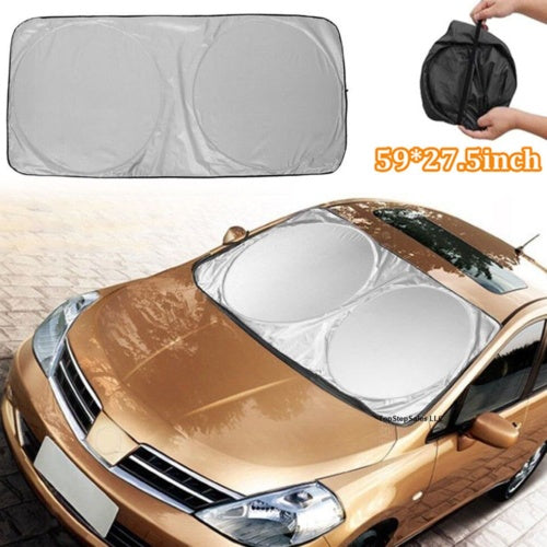 car window sunshade sun shade in use lifestyle
