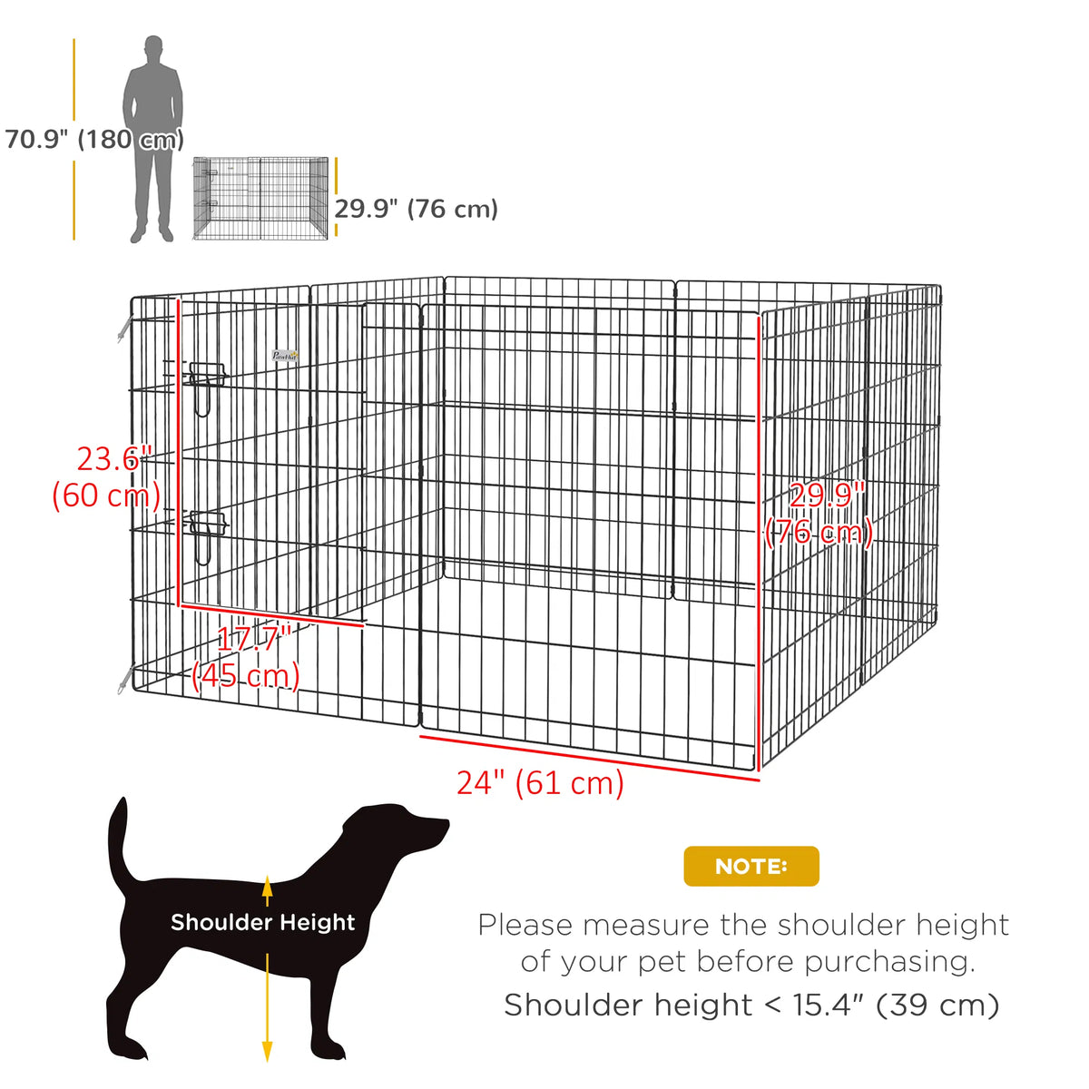 30inch Foldable Metal Exercise Pet Playpen Yard Dog Puppy Kennel Cage 8 Panel - Image 5