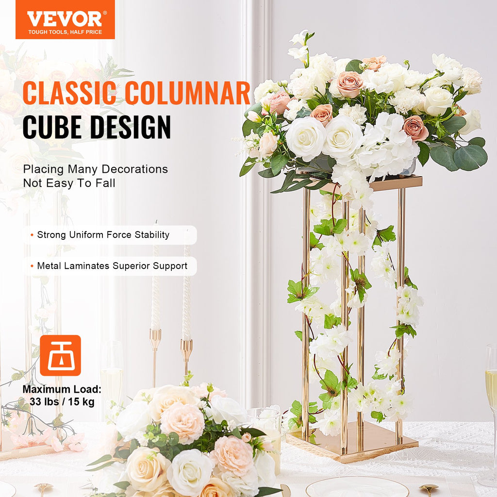 4PCS Gold Metal Column Wedding Flower Stand 23.6inch High With Metal Laminate - Image 5