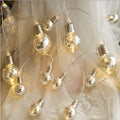 Gold Foil 10 LED Globe String Lights 6.5FT Battery Operated Fairy Lights Warm