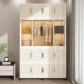 77in Modular Wardrobe Closet with 17 Storage Cubes and Hanging Rod