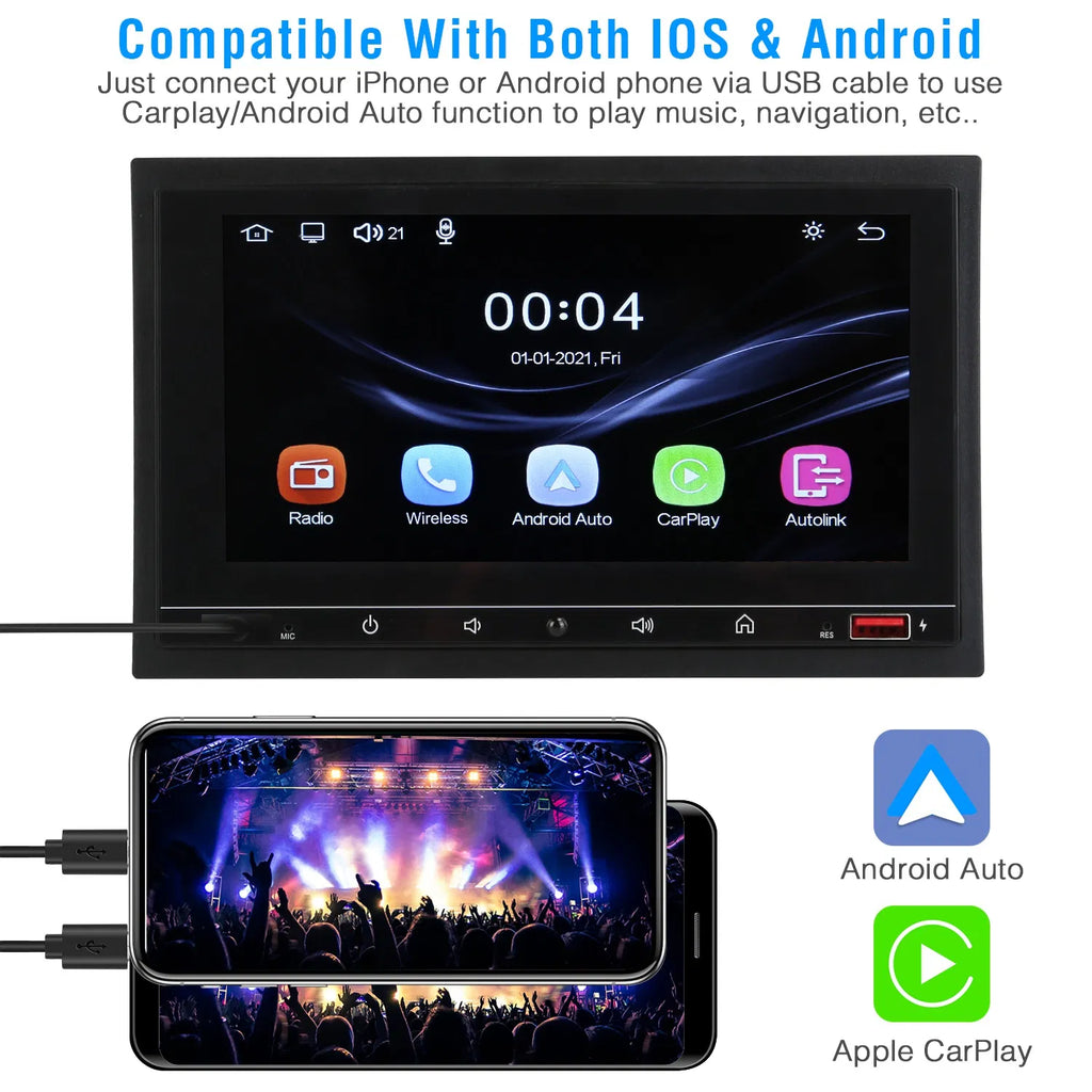 7In Universal Wireless Car MP5 Player 1080P Video Player Stereo Audio FM Radio - Image 5