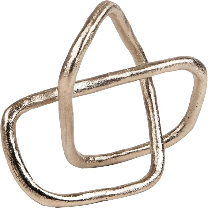 Silver Metal Geometric Infinity Sculpture Decorative Accent For Desk Coffee - Image 2