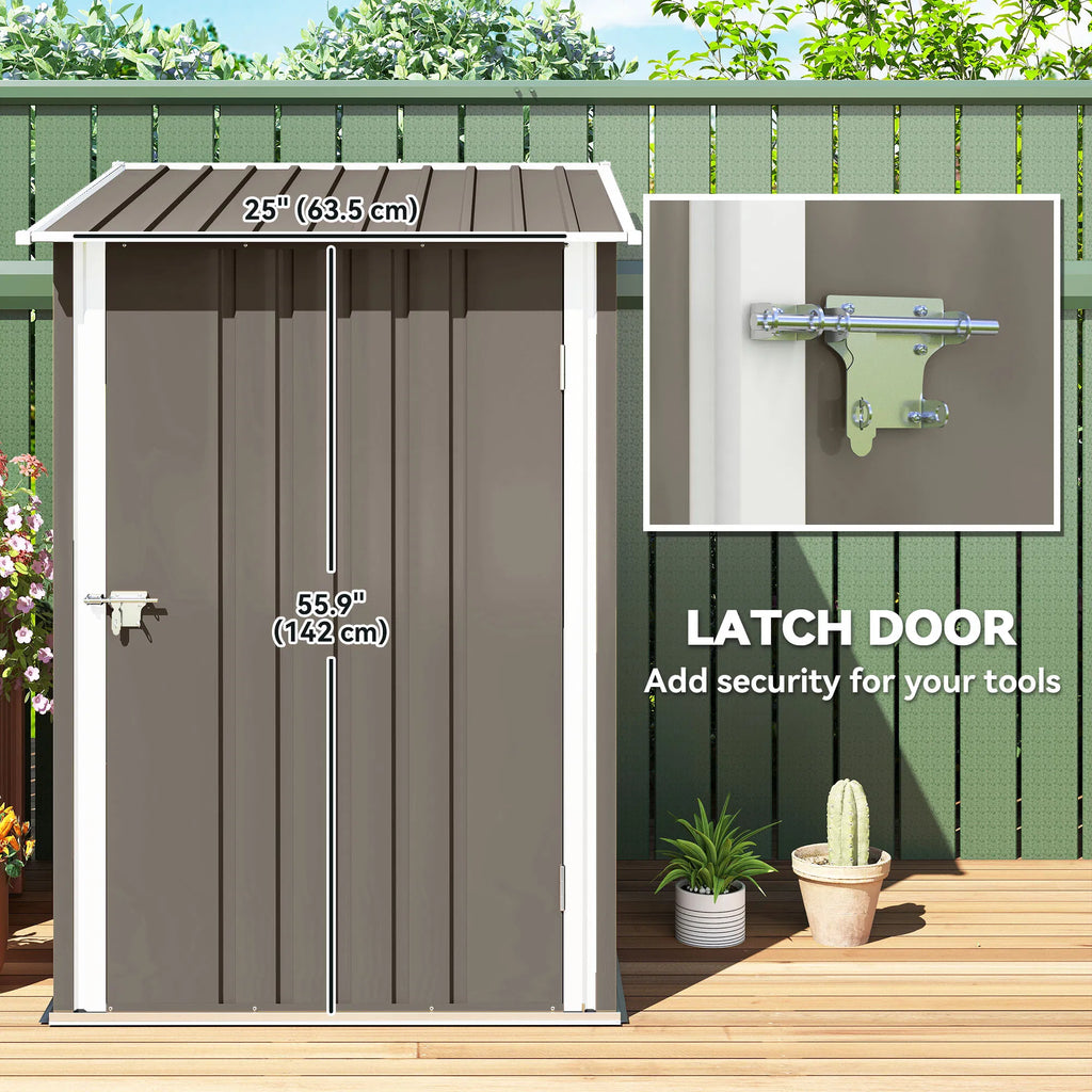 3.3' x 3.4' Lean to Outdoor Garden Storage Shed Galvanized Steel with Lockable - Image 5