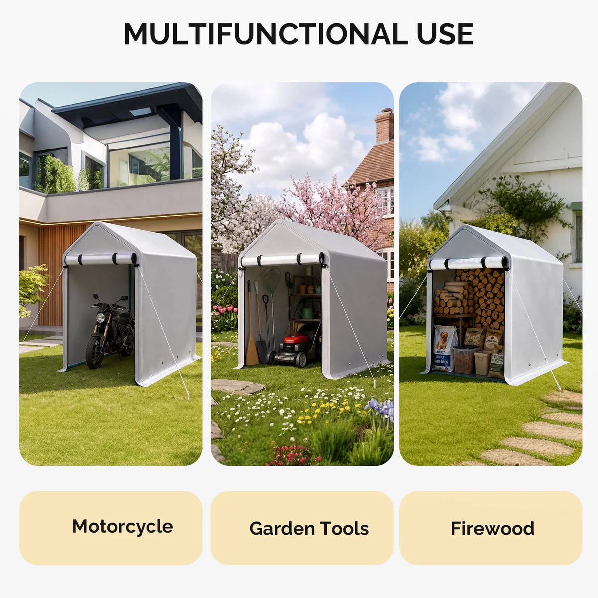 3x6 FT Storage Shed Heavy Duty Bike Tent - Image 4