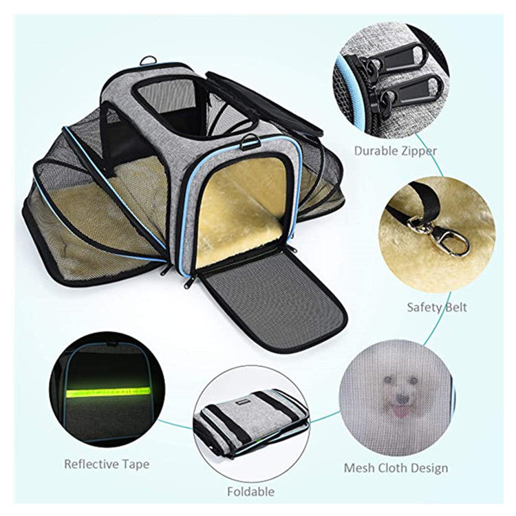 Carrier For Cat Pet Airline Approved Expandable Foldable Soft Dog Carrier - Image 4
