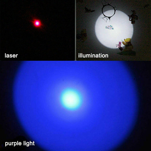 2PCS 3 in1 1mw USB Rechargeable Pet Toy Pen Flashlight Red laser Beam UV Light - Image 3