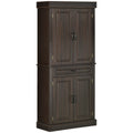 71" Freestanding Kitchen Pantry with 4 Doors and 2 Cabinets Tall Storage