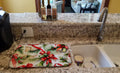Christmas Bows & Ribbons Dish Drying Mat Absorbent Dish Drying Mat Pad for
