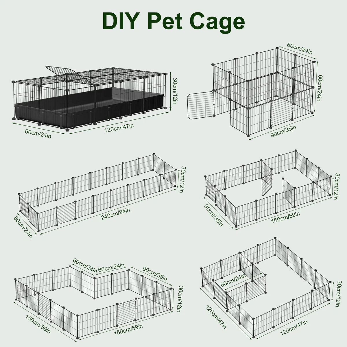 Modular Metal Small pet exercise pen DIY Multi Shape Layout Metal Pet - Image 5