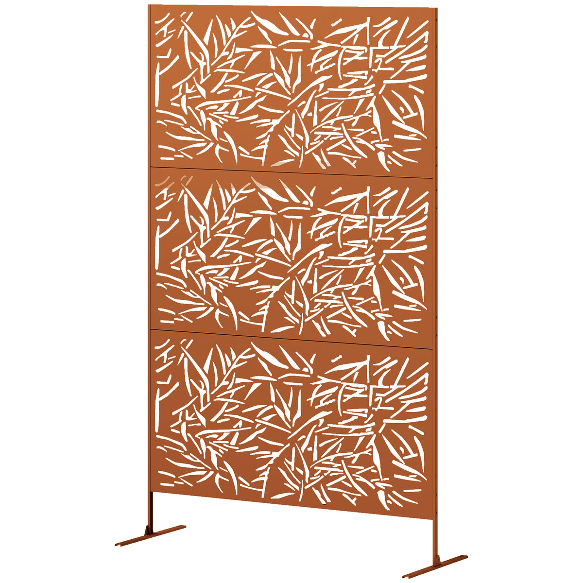 Decorative Metal Outdoor Plant Trellis Screen with Stand Bamboo Pattern (Brown) - Additional Product View Plant Trellis Screen