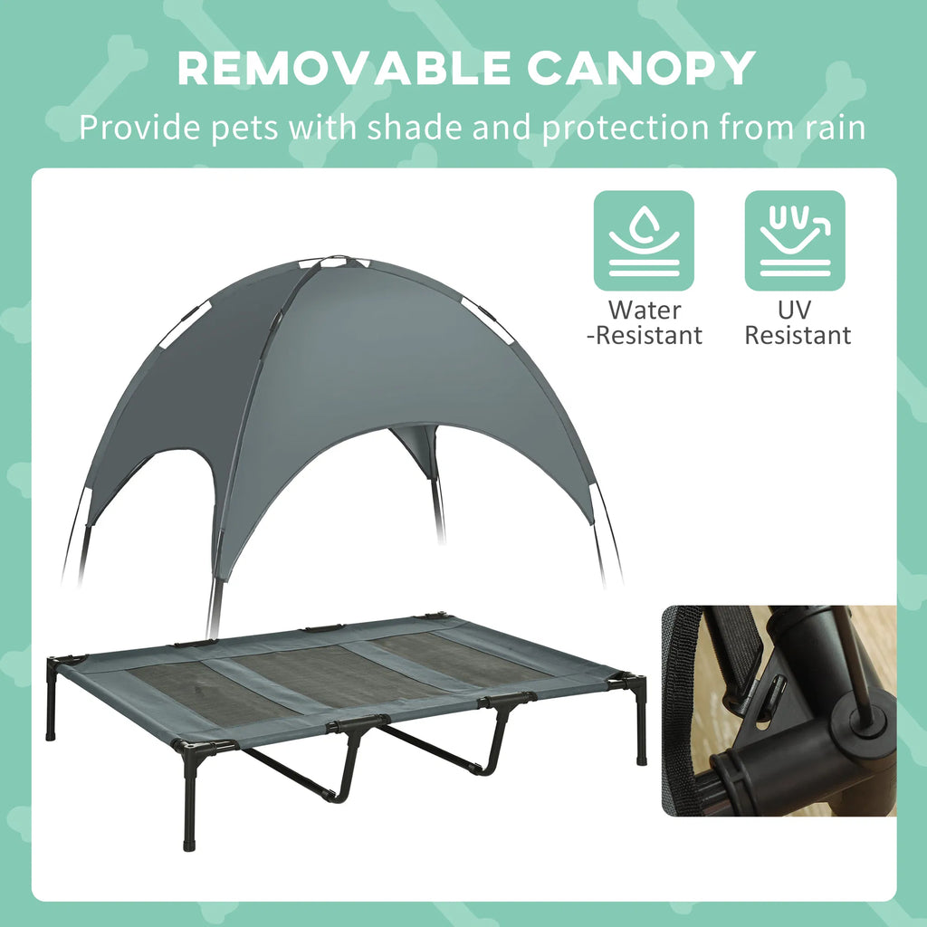 Elevated Dog Bed with Canopy Portable Raised Dog Cot for XL Sized Dogs Indoor - Image 2