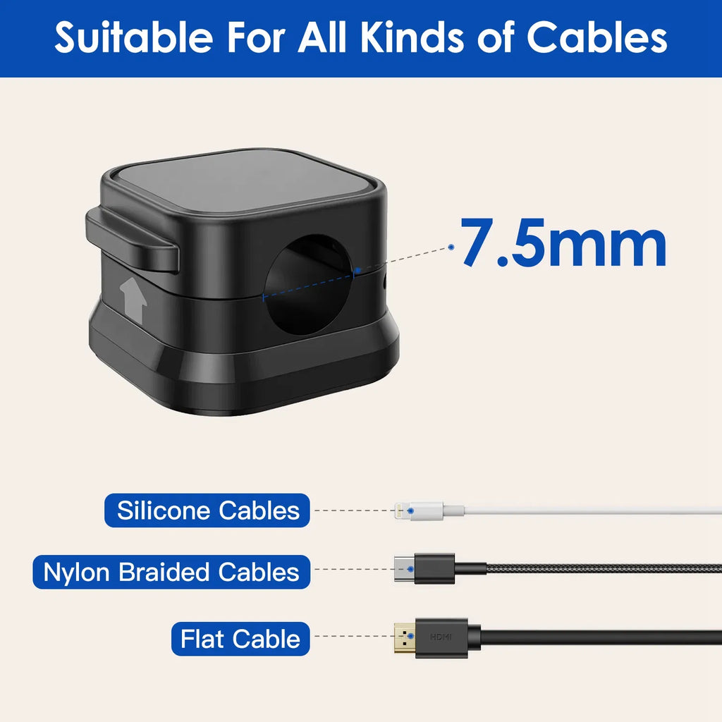6 Pack Magnetic Cable Clips Magnetic Cord Organizer Adhesive Wire Holder For - Image 4