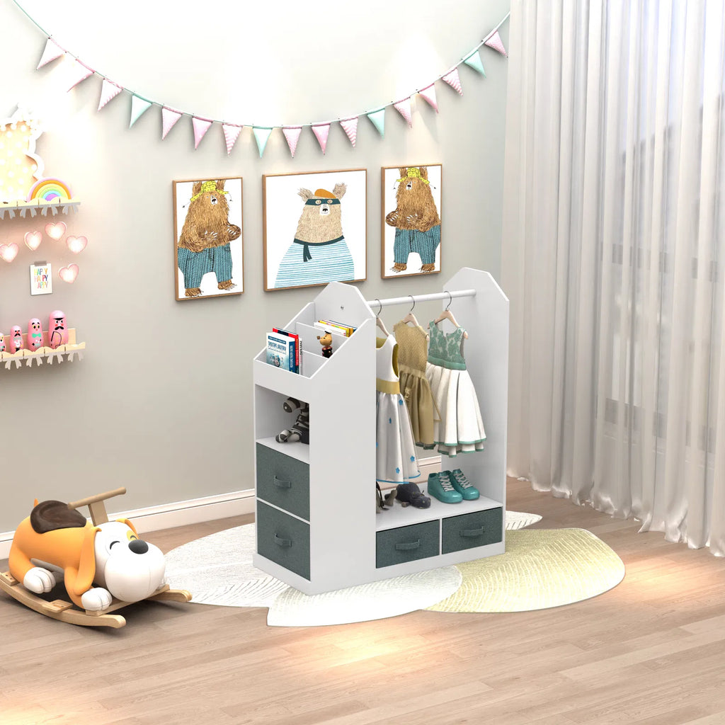 kids costume organizer rack armoire detail and structure