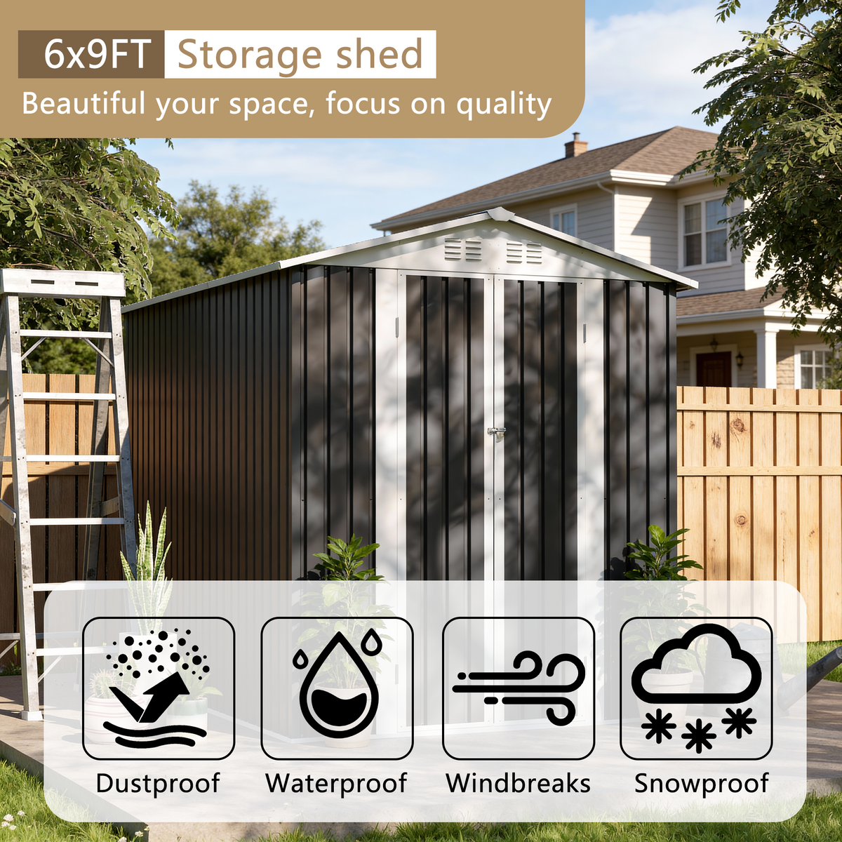 6x9 Outdoor Metal Storage Shed