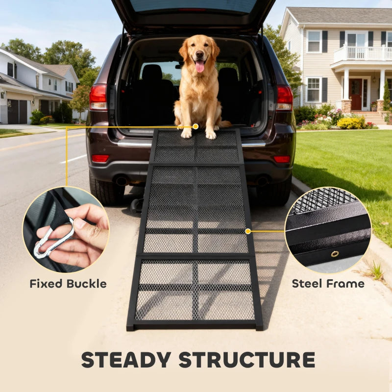 pawhut dog car ramp extra product angle 8