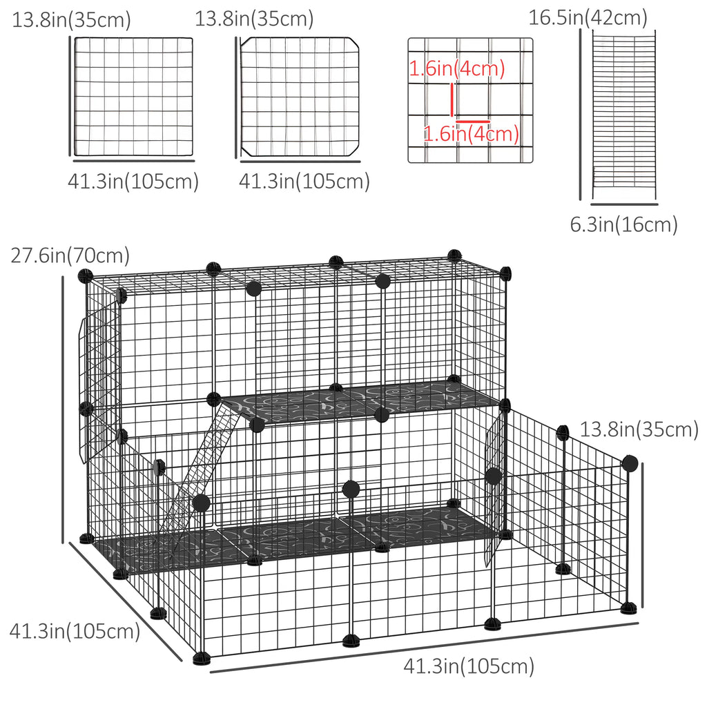 Small Animal Cage Rabbit Cage with Door Guinea Pig Playpen Small Animal Fence - Image 4