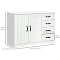 Modern Sideboard Buffet Cabinet with Drawers and Beadboard Door Cupboard