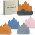 5 Piece Mountain Silicone Coaster Set With Holder Thick Waterproof Drink