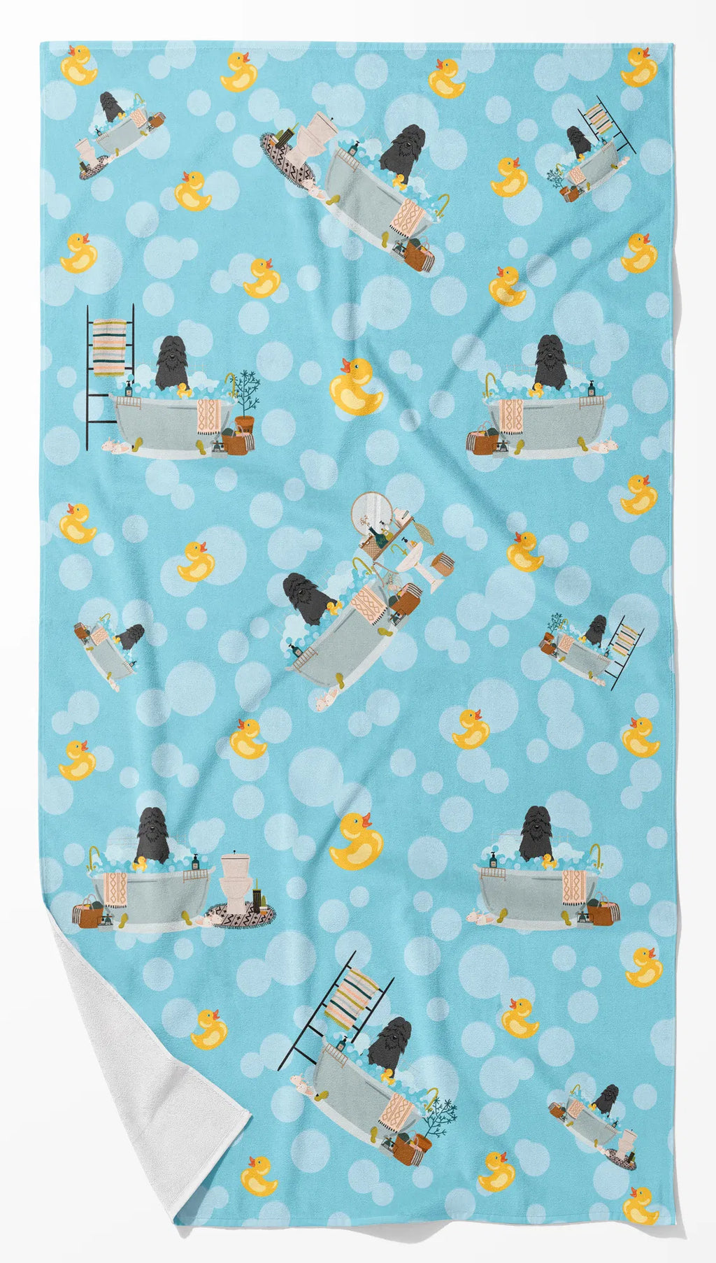 Bouvier Des Flandres In Bathtub Bath Towel Large Oversized Plush Fitness Body - Image 5