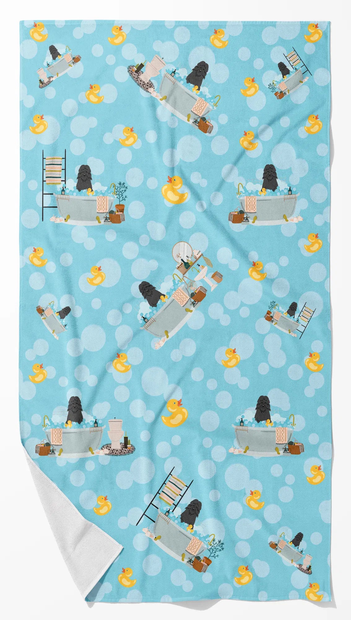 Bouvier Des Flandres In Bathtub Bath Towel Large Oversized Plush Fitness Body - Image 5