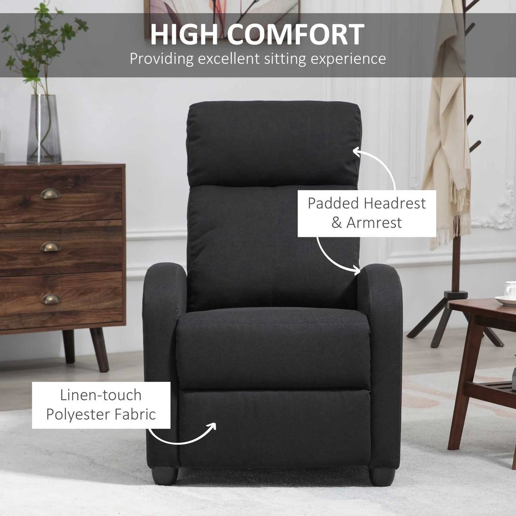 Fabric Recliner Chair Manual Home Theater Seating Single Reclining Sofa Chair - Image 2
