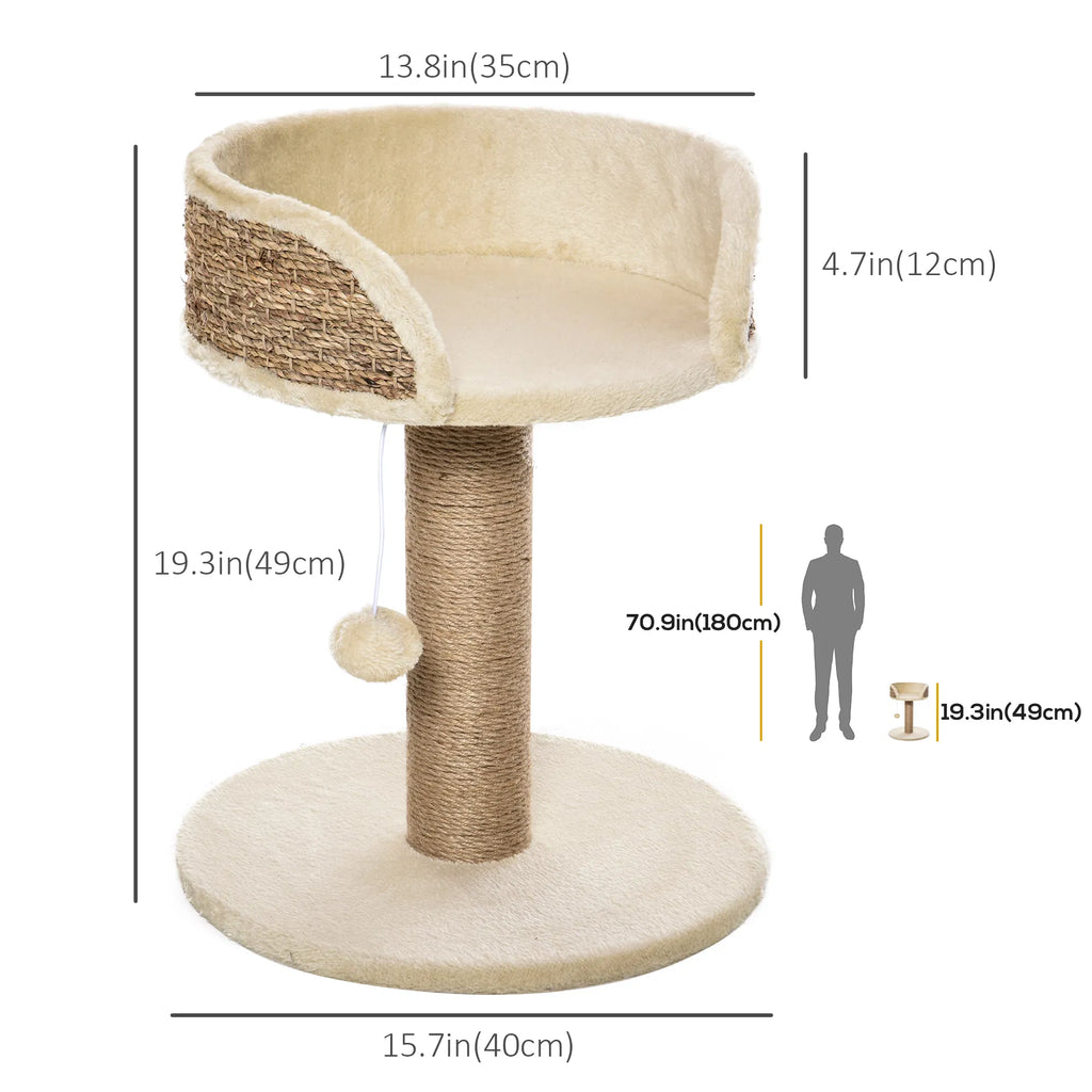 Cat Tree with Scratching Post Toy Ball Perch Small Cat Tower for Indoor Cats - Image 4