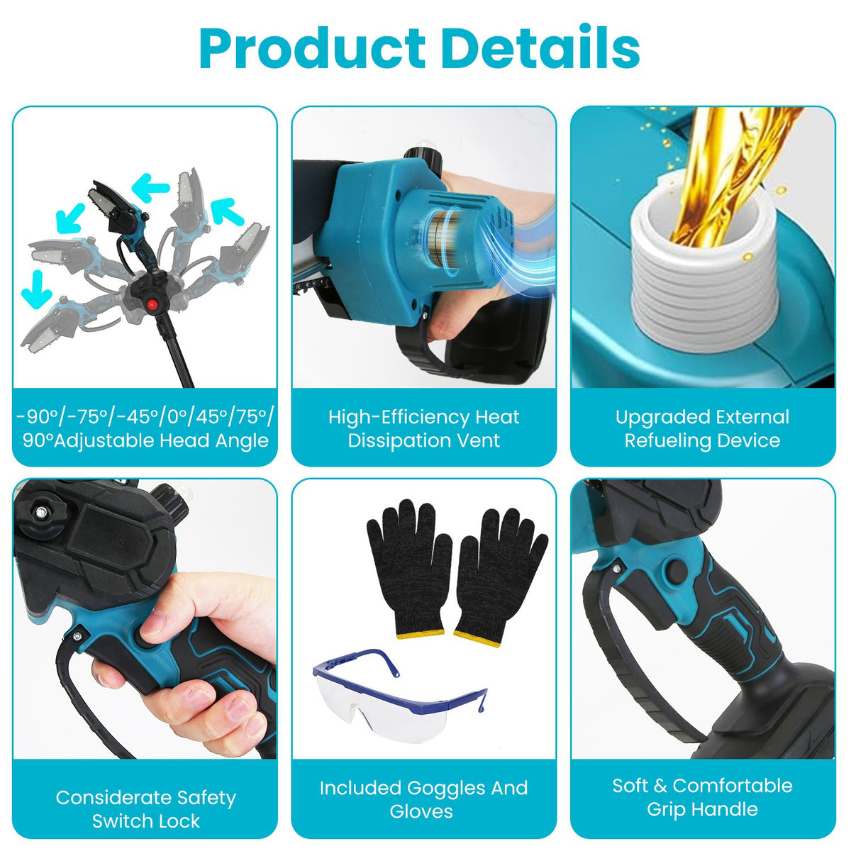 4 in 1 Cordless Pole Pruning Shears and Handheld Chainsaw Combo Kit - Additional Product View Pole Pruning Shears