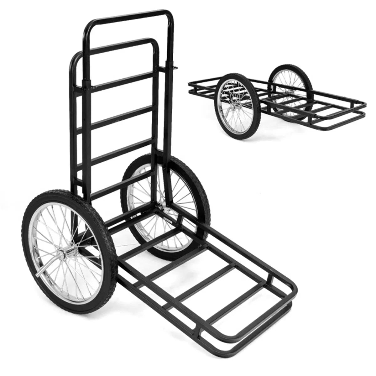 Black Game Cart with Double Layer Structure 2 Level Adjustment 550 lbs - Image 3
