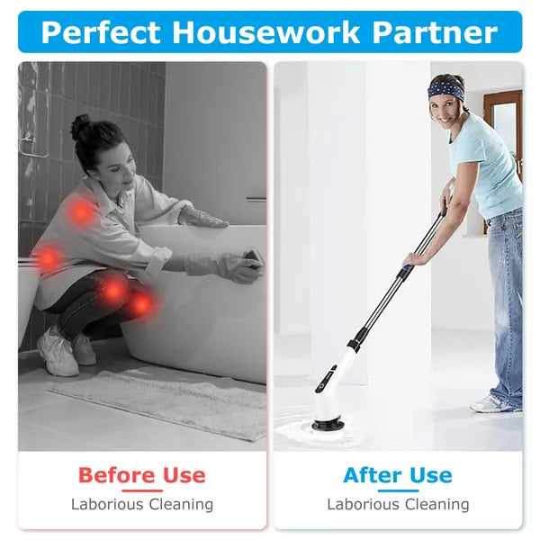 electric spin scrubber cordless cleaning in use lifestyle