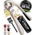 Premium Rust Proof Garlic Press Set Easy Squeeze Mincer With Silicone Peeler