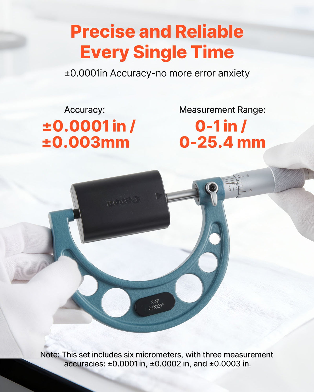 6 PCS Micrometer Set 0 1"/1 2"/2 3"/3 4"/4 5"/5 6" Machinist Outside - Image 4