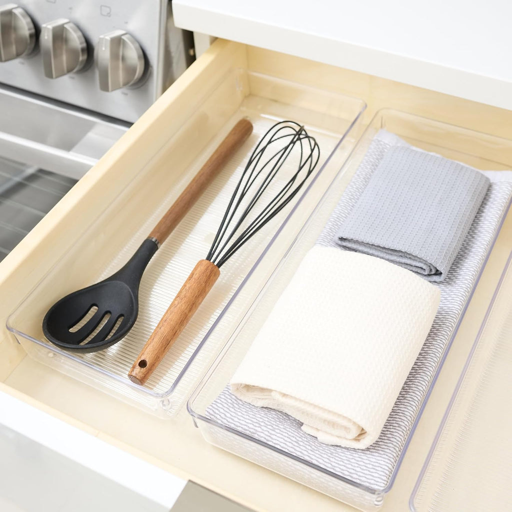 25 Piece Kitchen Drawer Organizer Set Clear Plastic Storage Trays For Utensils - Additional Product View 7