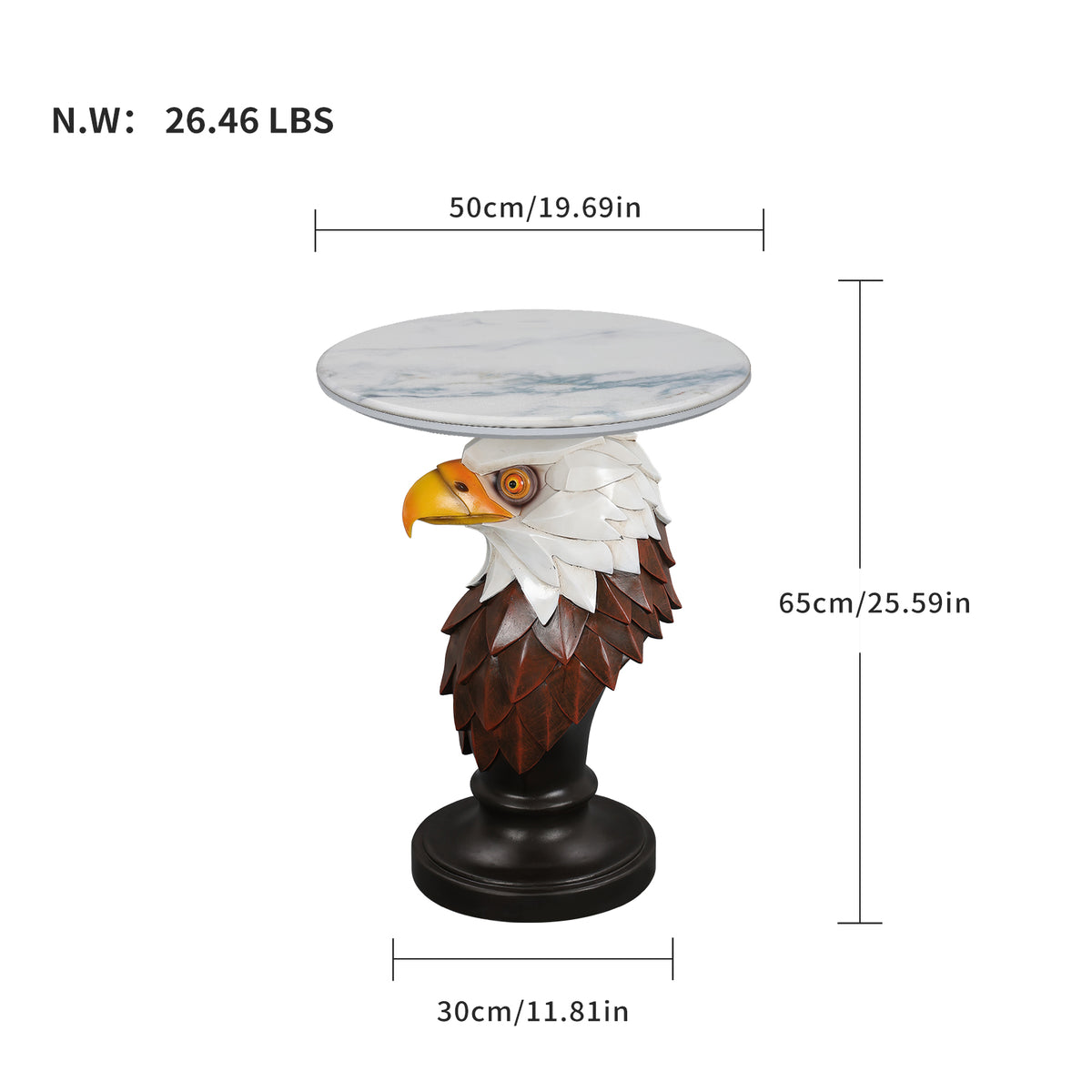 Eagle Head Accent Table Animal Statue End Tables Livingroom