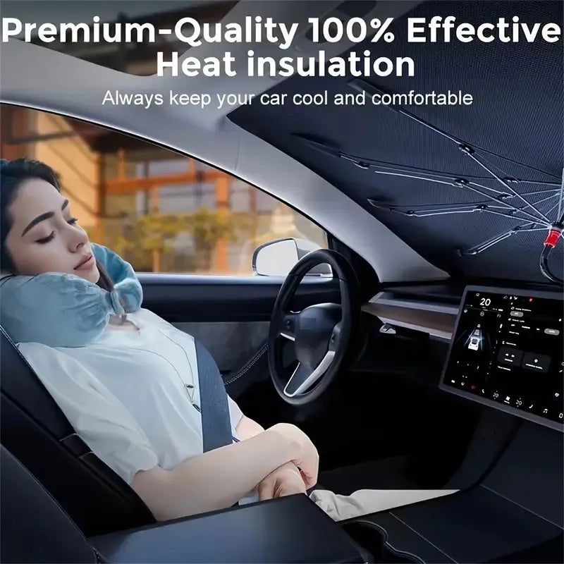Upgraded General Purpose Version Rainbow Umbrella Car Windshield Sunshade UV - Image 5