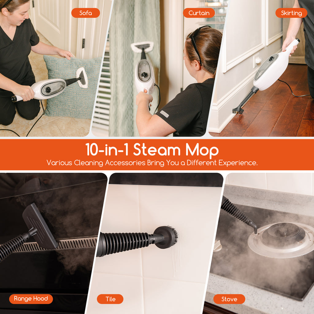 Steam Mops for Floor Cleaning Unique Double Sided Flip Design 15 Seconds Fast