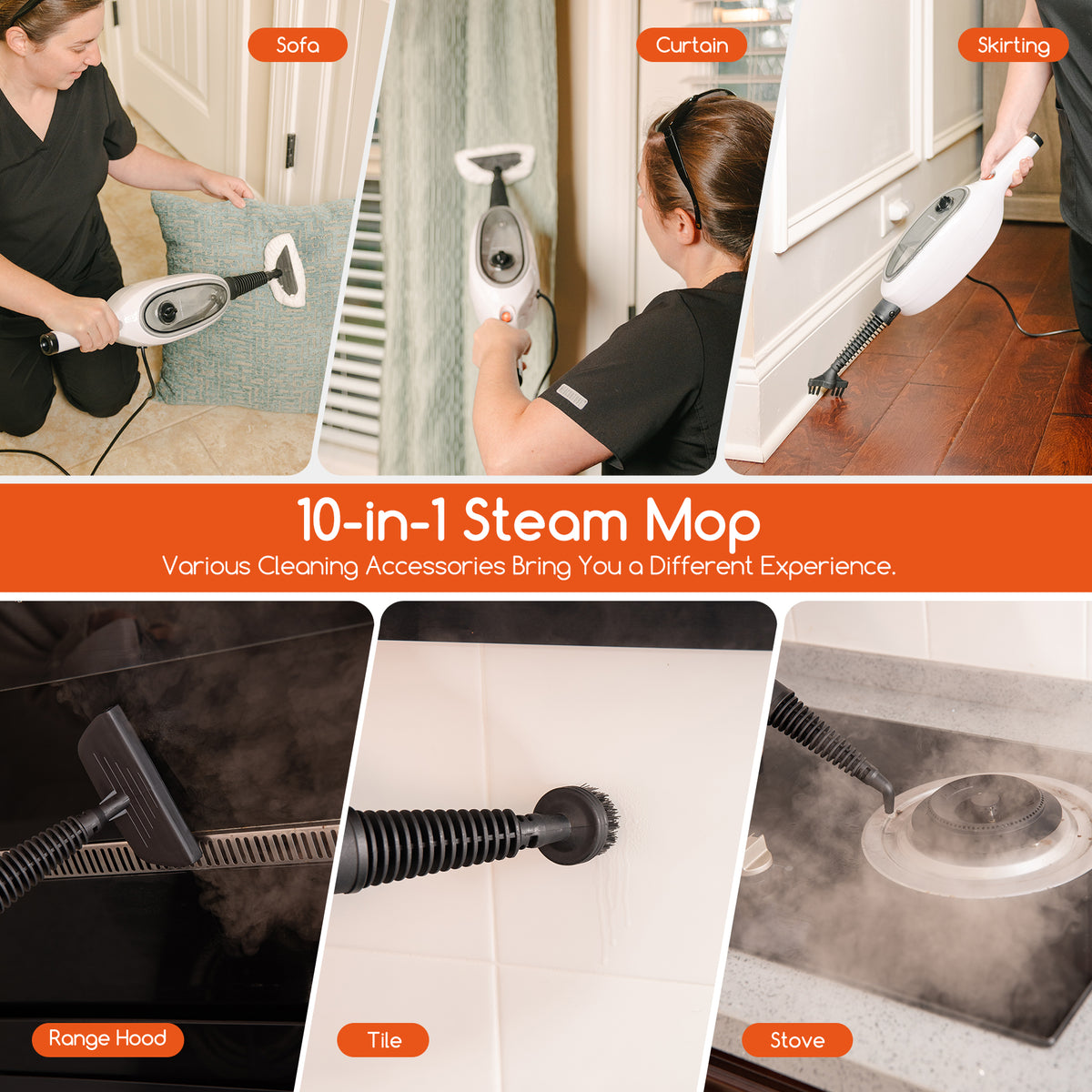 Steam Mops for Floor Cleaning Unique Double Sided Flip Design 15 Seconds Fast