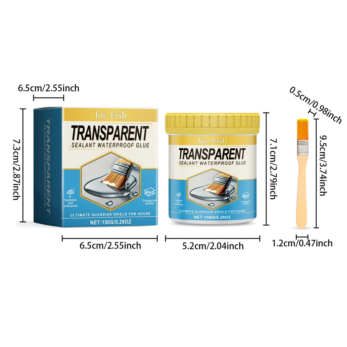 JUE FISH Clear Waterproof Repair Sealant Kit 1 Piece Kit - Image 2