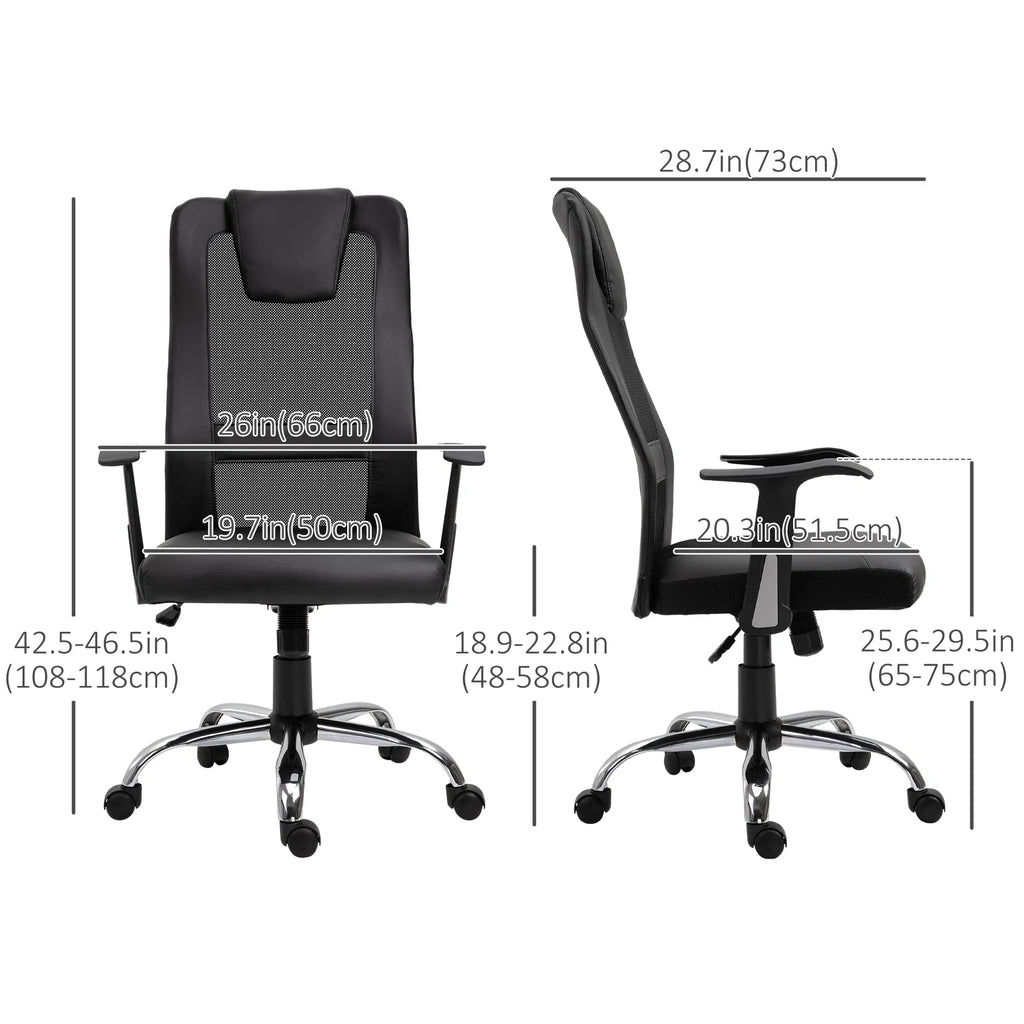 Ergonomic Office Chair with Thick Padded Headrest Mesh Computer Desk Chair