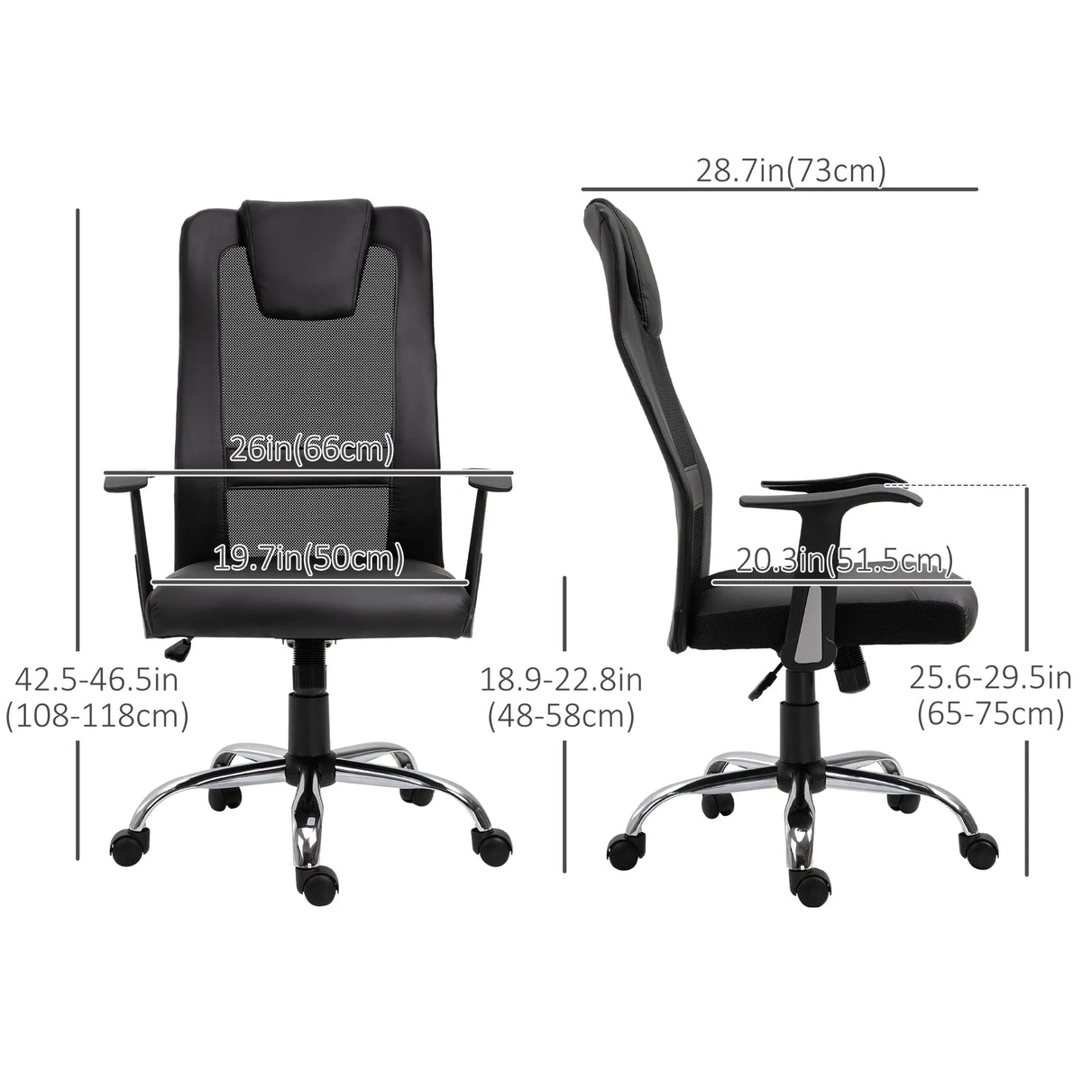 Ergonomic Office Chair with Thick Padded Headrest Mesh Computer Desk Chair