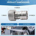 3/4" GHT to 1/4" Quick Connect Garden Hose to Pressure Washer Adapter